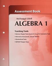 Tapa de McDougal Littell Algebra 1 Assessment Book (Teaching Tools)
