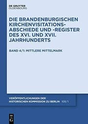 Tapa de Brandenburgischen Kirchenvisitations-Abschiede und -Register des XVI und XVII