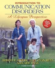 Tapa de Introduction to Communication Disorders