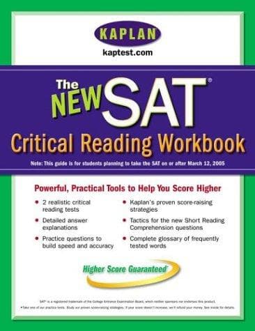 Tapa de Kaplan New SAT Critical Reading Workbook