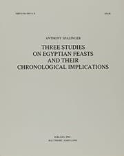 Tapa de Three studies on Egyptian feasts and their chronological implications