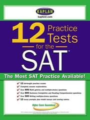 Tapa de Kaplan 12 Practice Tests for the SAT