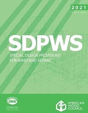 Tapa de 2021 Special Design Provisions for Wind and Seismic (SDPWS) Hard Copy