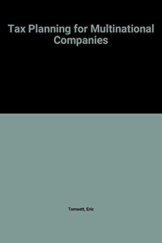 Tapa de Tax Planning for Multinational Companies