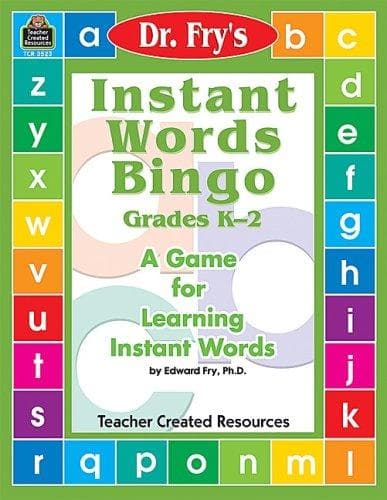 Tapa de Instant Words Bingo