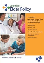 Tapa de Journal of Elder Policy