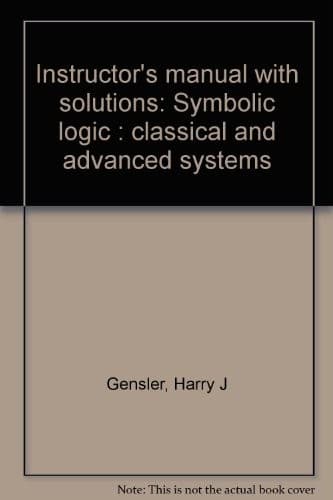 Tapa de Instructor's manual with solutions: Symbolic logic
