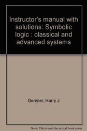 Tapa de Instructor's manual with solutions: Symbolic logic