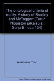 Tapa de The ontological criteria of reality
