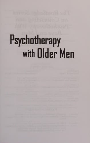 Tapa de Psychotherapy with older men