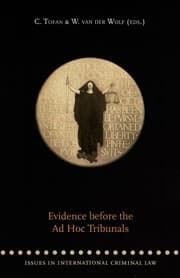 Tapa de Evidence Before the Ad Hoc Tribunals