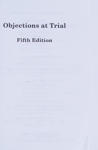 Tapa de Objections at trial
