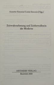 Tapa de Zeitwahrnehmung und Zeitbewusstsein der Moderne