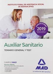 Tapa de Auxiliar sanitario del Instituto Foral de Asistencia Social de Bizkaia . Temario general y test
