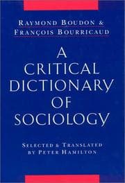 Tapa de Dictionnaire critique de la sociologie