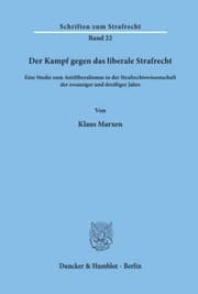 Tapa de Der Kampf gegen das liberale Strafrecht