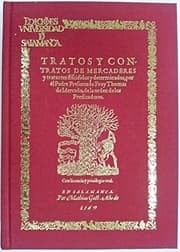 Tapa de Tratos y contratos de mercaderes y tratantes discididos y determinados, por el padre presentado Fray Thomas de Mercado, de la orden de los predicadores