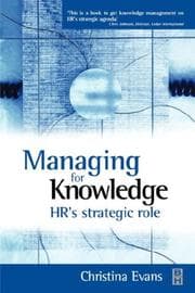 Tapa de Managing for knowledge