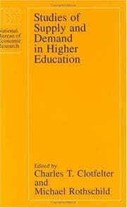 Tapa de Studies of supply and demand in higher education