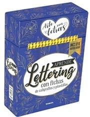 Tapa de Aprende lettering. Con fichas de caligrafías y plantillas