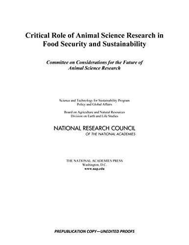 Tapa de Critical Role of Animal Science Research in Food Security and Sustainability