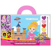Tapa de Princesas. Libros para leer y colorear con acuarelas.
