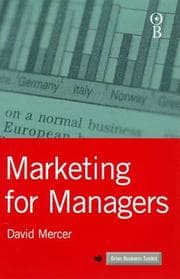 Tapa de Marketing for Managers (Orion Business Toolkit)