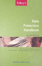 Tapa de Tolley's data protection handbook