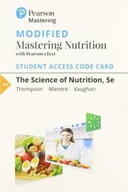 Tapa de Modified MasteringNutrition with Pearson EText -- Standalone Access Card -- for the Science of Nutrition
