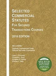 Tapa de Selected Commercial Statutes for Secured Transactions Courses, 2018