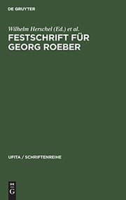 Tapa de Festschrift Für Georg Roeber
