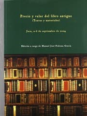 Tapa de Precio y valor del libro antiguo
