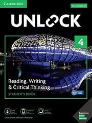 Tapa de Unlock Level 4 Reading, Writing, and Critical Thinking Student's Book, Mob App and Online Workbook W/ Downloadable Video