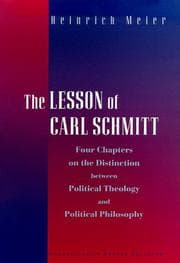 Tapa de The lesson of Carl Schmitt
