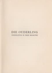 Tapa de Die Ouderling en Ander Toneelstukke