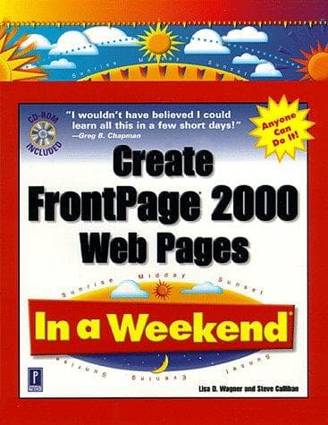 Tapa de Create FrontPage 2000 Web pages in a weekend