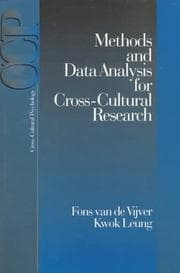 Tapa de Methods and data analysis for cross-cultural research / Fons van de Vijver, Kwok Leung
