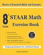 Tapa de 8th Grade STAAR Math Exercise Book