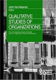 Tapa de Qualitative Studies of Organizations (The Administrative Science Quarterly Series in Organizational Theory and Behavior)