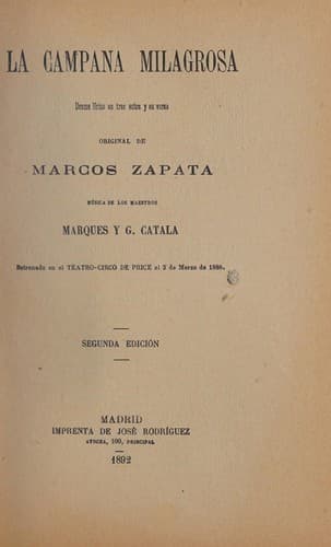 Tapa de La campana milagrosa