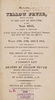 Tapa de An account of the yellow fever, which occurred in the city of New-York, in the year 1822