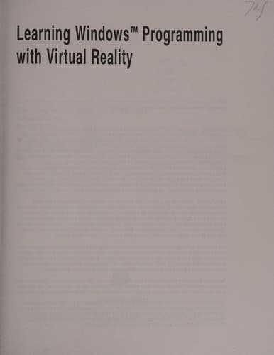 Tapa de Learning Windows programming with virtual reality