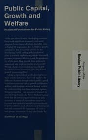 Tapa de Public capital, growth, and welfare