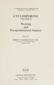 Tapa de Cyclosporine, nursing and paraprofessional aspects