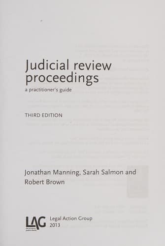 Tapa de Judicial review proceedings