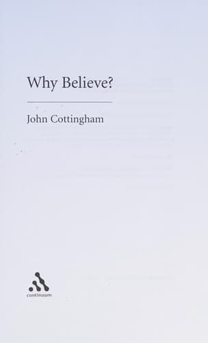 Tapa de Why believe?
