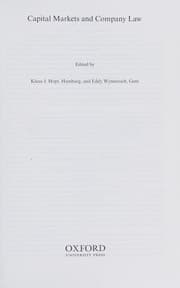 Tapa de Capital markets and company law
