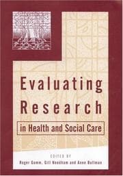 Tapa de Evaluating Research in Health and Social Care (Published in association with The Open University)