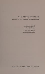 Tapa de La France moderne, sociale, politique, économique