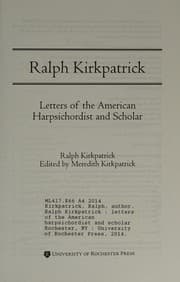 Tapa de Ralph Kirkpatrick